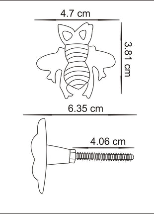 Insect Shaped Cast Iron Metallic Knob