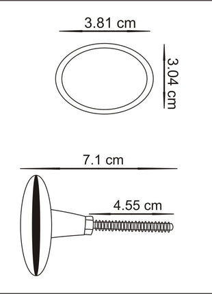 Oval Shaped Cast Iron Metallic Knob