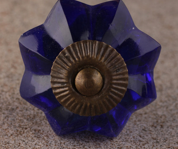 Antique Floral Dark Blue Royal Glass Kitchen Cabinet Knob Antique Floral Dark Blue Royal Glass Kitchen Cabinet Knob