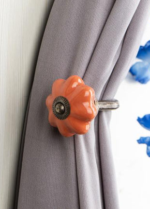 Curtain Tie Backs Hook Decorative Wall Hook-Orange (Set of Two)
