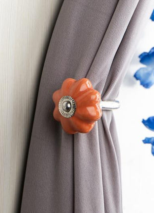 Curtain Tie Backs Hook Decorative Wall Hook-Orange (Set of Two)