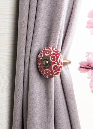 Curtain Tie Backs Hook Decorative Wall Hook- Red ( set of two)