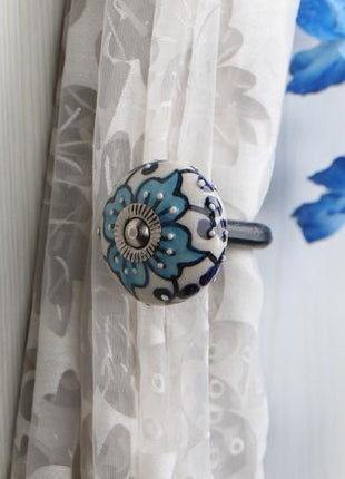 Curtain Tie Backs Hook Decorative Wall Hook-Turquoise (Set of Two)