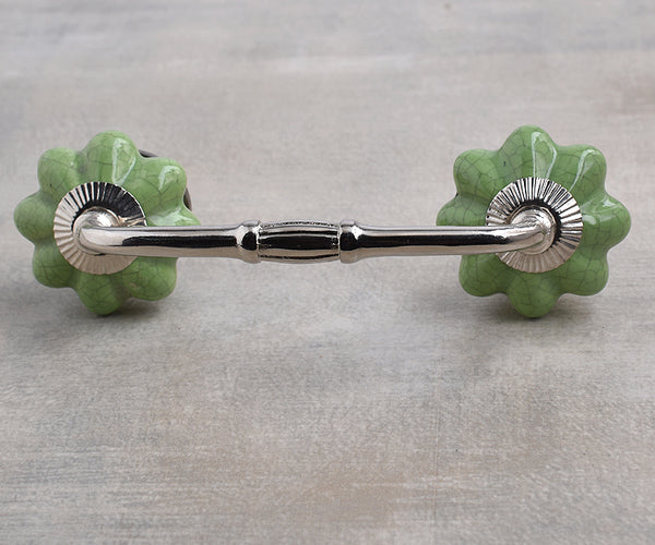 Cracked Light Green Ceramic Cabinet Handle – KNOBCO Cracked Light Green Ceramic Cabinet Handle – KNOBCO