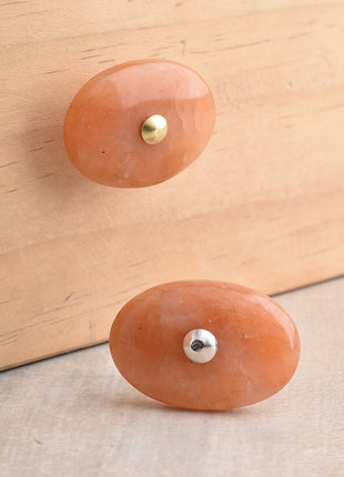 Agate Natural Gemstone Cabinet Furniture Knobs - Orange