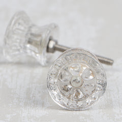 Embossed Facet Glass Knobs
