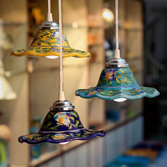 Blue Pottery Hanging Lamp