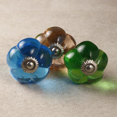 Colored Melon Glass Knobs
