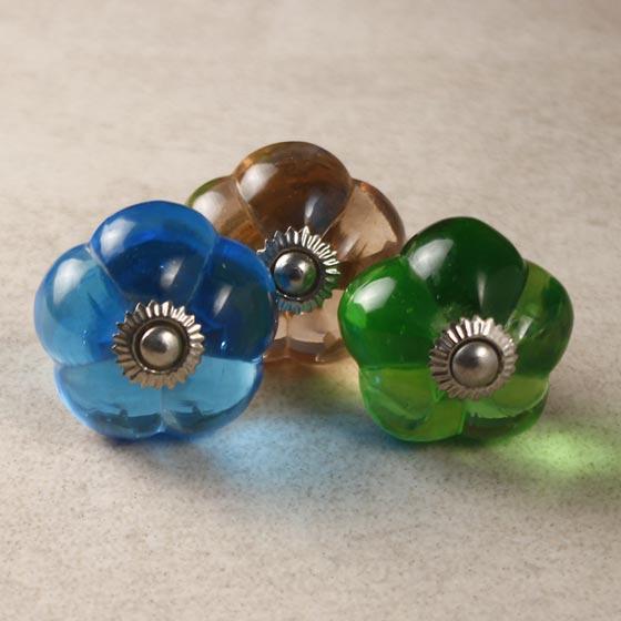 Colored Melon Glass Knobs