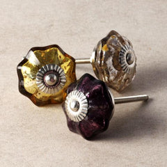 Metallic Finished Glass Knobs