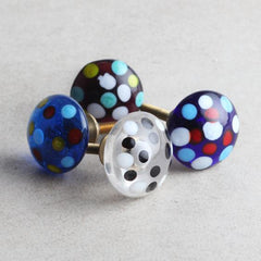 Polka Dotted Glass Knobs