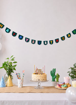 Handmade Colorful "Happy Birthday" Wool Felt Garland - Premium Party Decor (6 Feet)