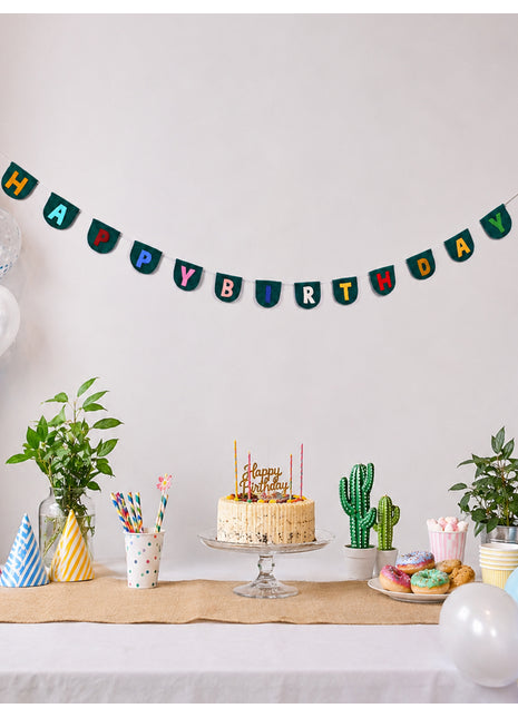 Handmade Colorful "Happy Birthday" Wool Felt Garland - Premium Party Decor (6 Feet)