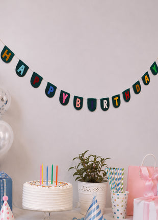 Handmade Colorful "Happy Birthday" Wool Felt Garland - Premium Party Decor (6 Feet)
