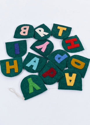 Handmade Colorful "Happy Birthday" Wool Felt Garland - Premium Party Decor (6 Feet)