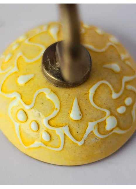 Handmade Ceramic Round Wall Hook - Yellow Color