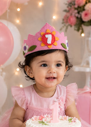 Handmade Wool Felt Birthday Crown Set – Interchangeable Numbers 1-10