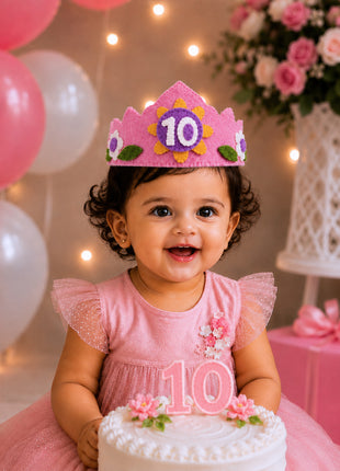 Handmade Wool Felt Birthday Crown Set – Interchangeable Numbers 1-10