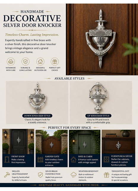 Decorative Silver Door Knocker