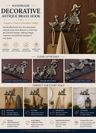 Decorative Antique Brass Hook