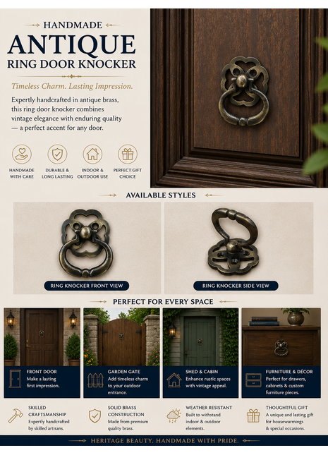Antique Brass Ring Door Knocker