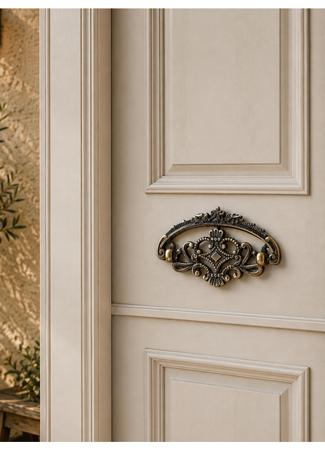 Traditional Design Small Antique Brass Door Handle