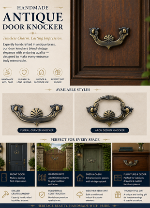Handmade Door Knocker, Antique Brass Door Knocker