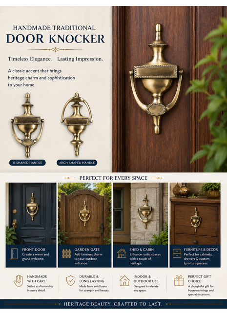 Traditional Door Knocker, Front Door, Ancient Brass Door Knocker, New Home Decor, Front Door Decor