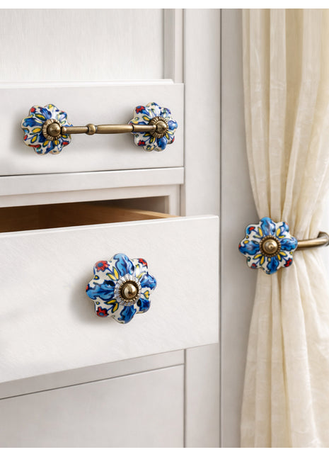 Multicolor Ceramic Knob, Curtain Tie & Pull Bundle