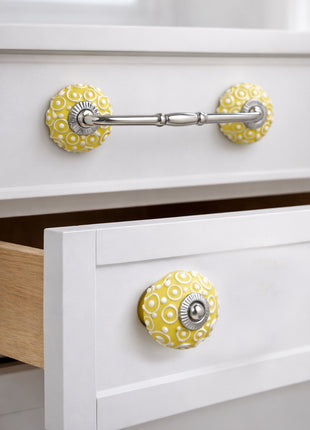 Handmade Yellow Ceramic Knob & Pull Bundle