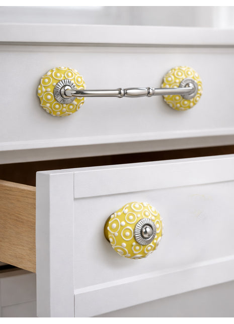 Handmade Yellow Ceramic Knob & Pull Bundle