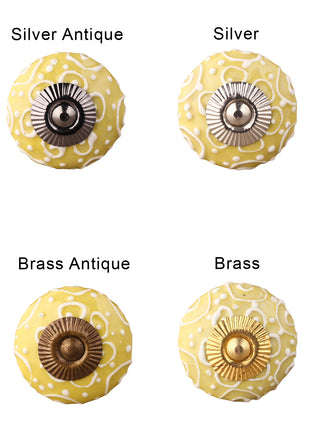Handmade Yellow Ceramic Cabinet  Knob & Hanger Bundle – Decorative Closet Hardware