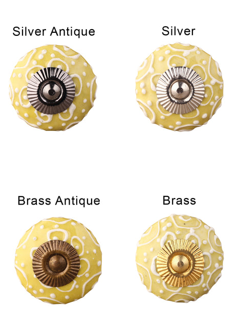 Handmade Yellow Ceramic Drawer Cabinet Knob & Curtain Tie Bundle