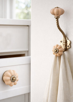 Yellow Ceramic Drawer Cabinet  Knob & Hanger Bundle – Decorative Closet Hardware Set