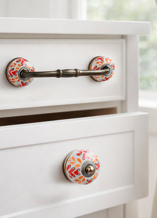 Red And Orange Design Ceramic Knob & Pull Bundle