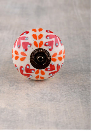 Red And Orange Design Ceramic Knob & Hanger Bundle – Decorative Closet Hardware Set