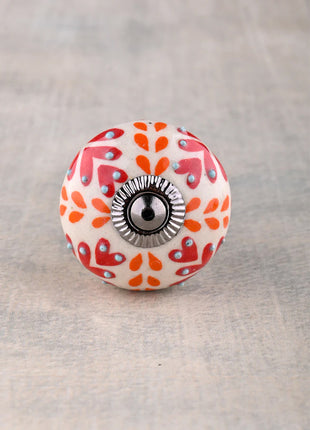 Red And Orange Design Ceramic Knob, Curtain Tie & Pull Bundle