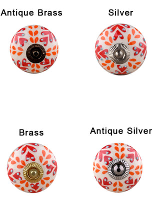 Red And Orange Design Ceramic Drawer Cabinet Knob & Curtain Tie Bundle
