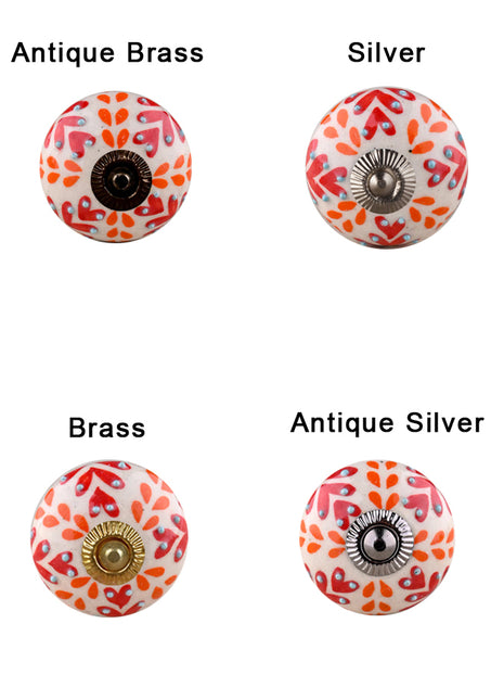 Red And Orange Design Ceramic Knob & Pull Bundle