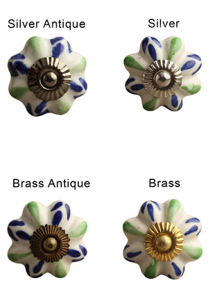 Handmade Green & Blue Ceramic Knob, Curtain Tie & Pull Bundle