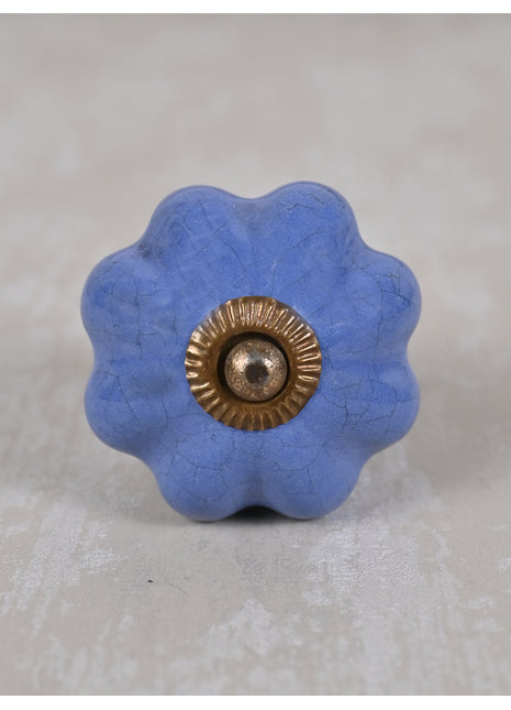 Solid Purple Handmade Flower Shape Ceramic Cabinet Knob