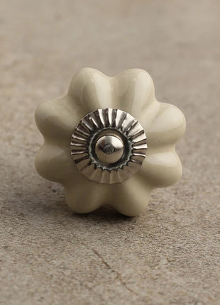 Handmade Cream Color Ceramic Cabinet  Knob & Hanger Bundle – Decorative Closet Hardware