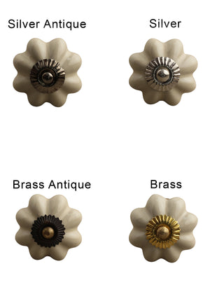 Handmade Cream Color Ceramic Knob, Curtain Tie & Pull Bundle