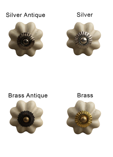 Handmade Cream Color Ceramic Knob, Curtain Tie & Pull Bundle