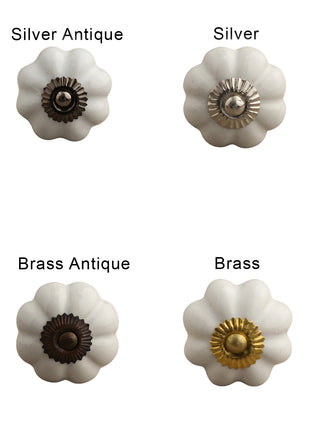 Handmade White Color Ceramic Drawer Cabinet Knob & Curtain Tie Bundle