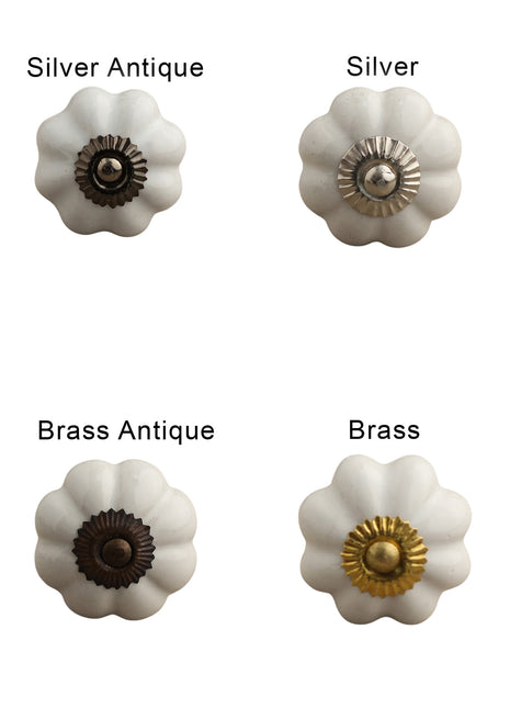 Handmade White Color Ceramic Drawer Cabinet Knob & Curtain Tie Bundle