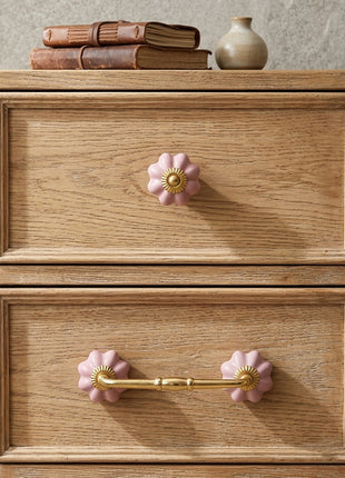 Solid Pink Color Ceramic Knob & Pull Bundle