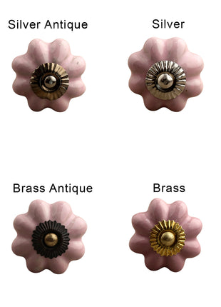 Solid Pink Color Ceramic Cabinet  Knob & Hanger Bundle – Decorative Closet Hardware