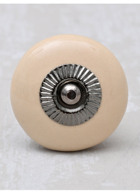 Cream Ceramic Cabinet Knob (Big)