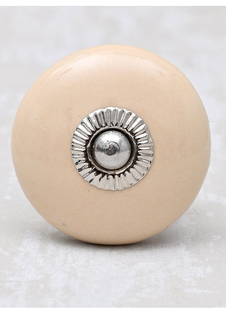 Cream Ceramic Cabinet Knob (Big)